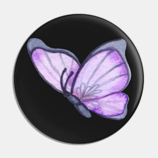 Purple Watercolor Butterfly Pin