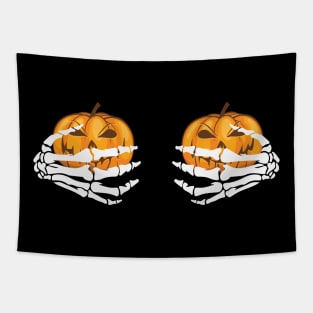 Halloween Funny T-Shirt Pumpkins Bones Tapestry