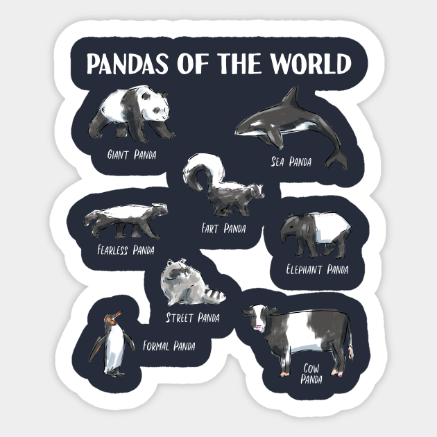 Funny Animals Panda of the World Pun Names for Kids, Men and Women - Funny Panda - Sticker | TeePublic Funny Animals Panda of the World Pun Names for Kids, Men and Women - Funny Panda - Sticker | TeePublic