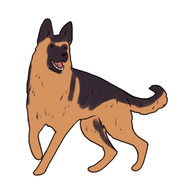 german shepherd drawing by Mayarart