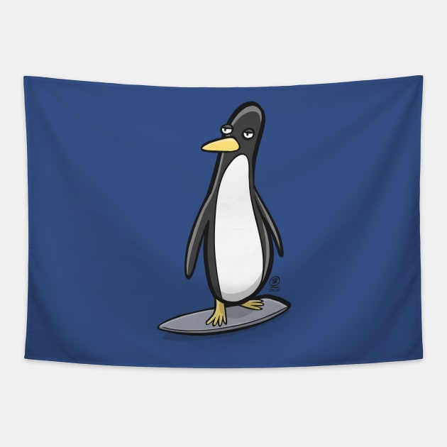 Penguin Linux surf Tapestry by oscarsanchez