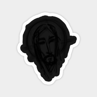 Jesus Christ Face ink digital illustration Magnet