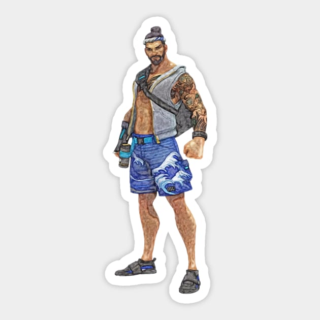 Overwatch Hanzo Wave Skin Overwatch Sticker TeePublic