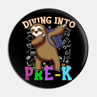 Diving Into pre-k Shirts Dabbing Sloth Students Back To School Gifts Pin