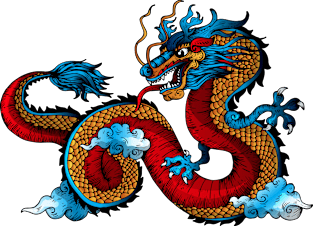 Chinese Dragon Tattoo Style Magnet