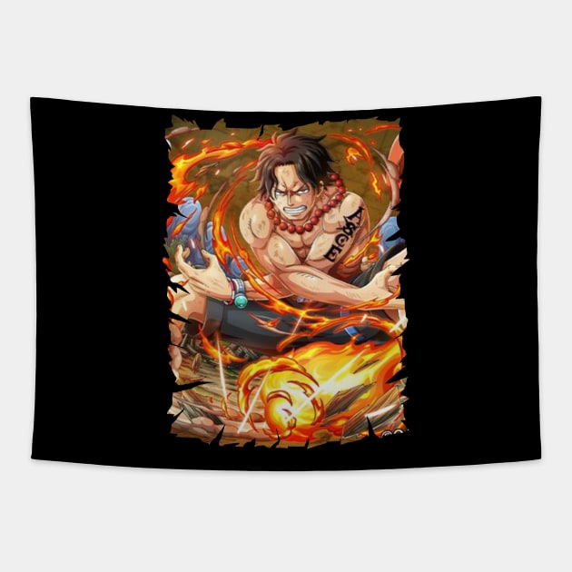 PORTGAS D ACE ANIME MERCHANDISE Tapestry by graficklisensick666