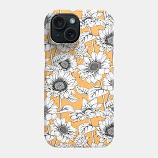 Sunflowers Line Art Pattern Phone Case