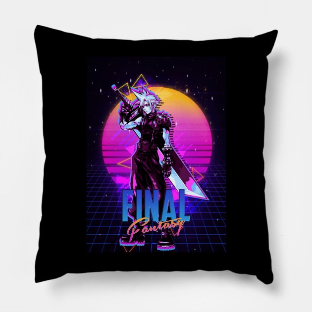 Fantasy Soldier Retro Pillow by SkyfrNight