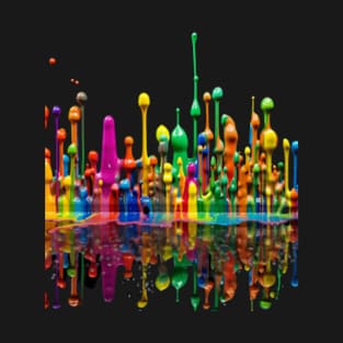 Psychedelic colorful rain beautiful digital art T-Shirt