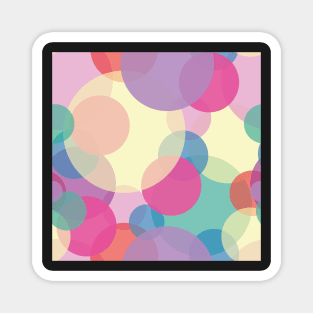 Transparent light pastel colors bubbles pattern Magnet