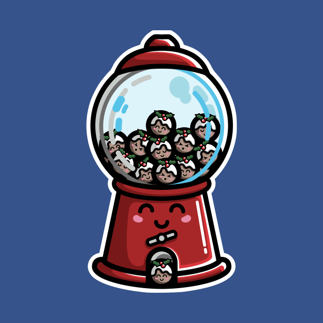 Kawaii Cute Christmas Pudding Gumball Machine by freeves