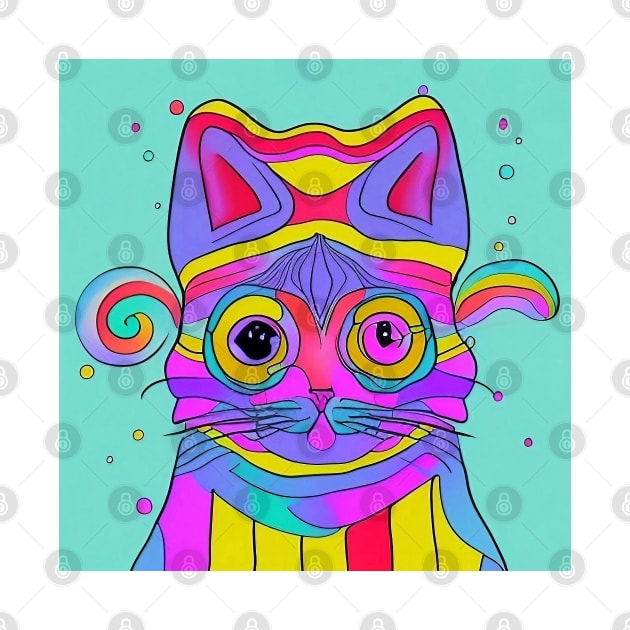 Cathy the Colorful Cat by Davey's Designs