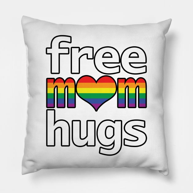 Pride Free Mom Hugs Pillow by ellenhenryart