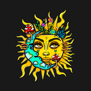 Mushroom Sun and moon T-Shirt