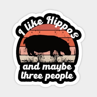 i like hippos and maybe three people Magnet