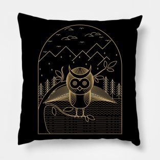 Cute Owl On The Tree Tonight Pillow