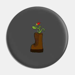 Doodle vektor boots flower Pin