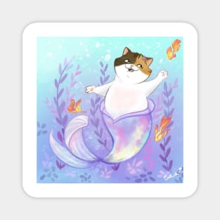 super cute cat mermaid Magnet