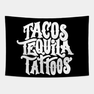 Tacos Tequila Tattoos Tapestry