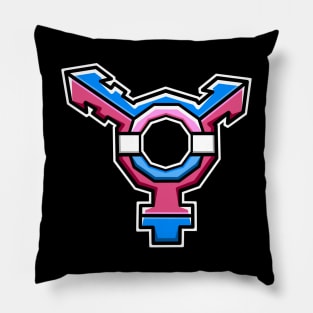 Trans Identity Pride Symbol with Flag Colours - Gender Sexuality - Transgender Symbol Pillow