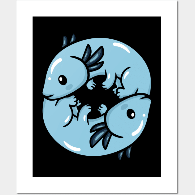 Blue Axolotl Animal - Funny and Cute Salamander Fish Design for