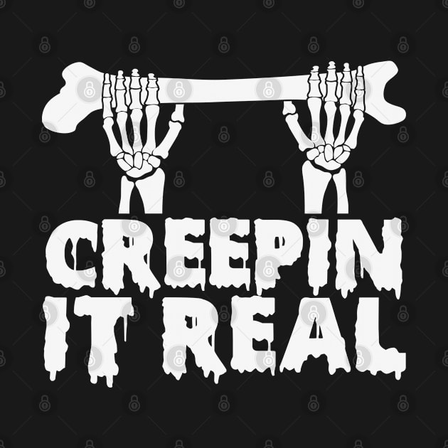 Creepin It Real Halloween skeleton by MZeeDesigns