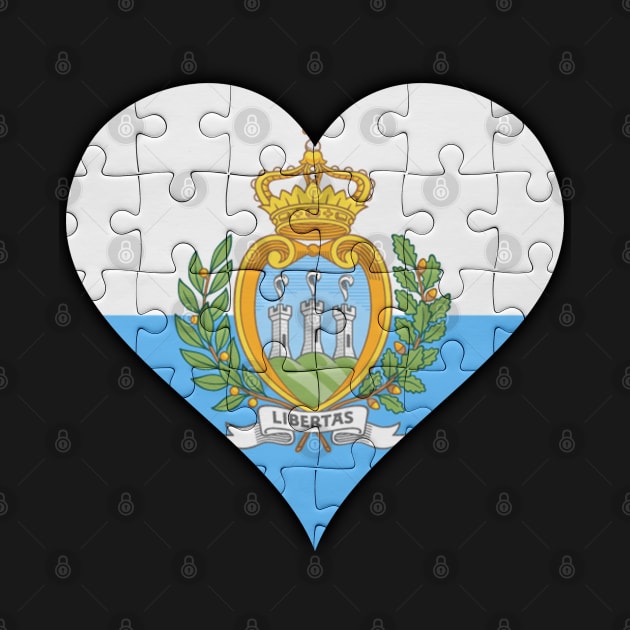 Sammarinese Jigsaw Puzzle Heart Design - Gift for Sammarinese With San Marino Roots by Country Flags