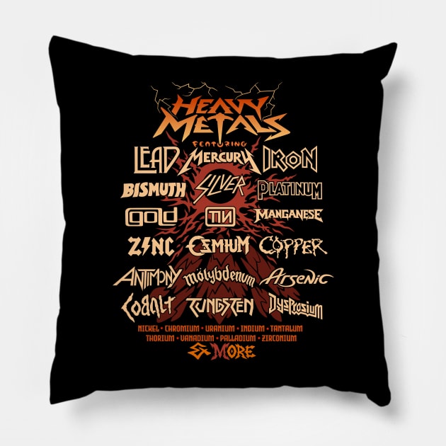 Heavy Metals - Parody Design Pillow by dreambeast.co