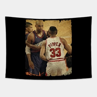 Charles Barkley vs Scottie Pippen Tapestry