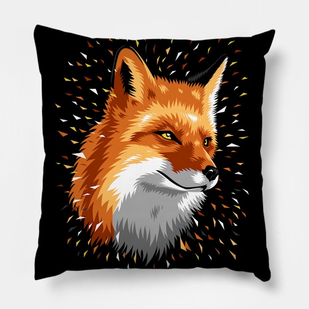 Fox Geometric colors Pillow by albertocubatas