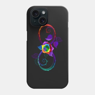 Bright Infinity with Rainbow Rose Phone Case