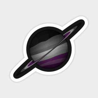 Planet and Rings in Asexual Pride Flag Colors Magnet