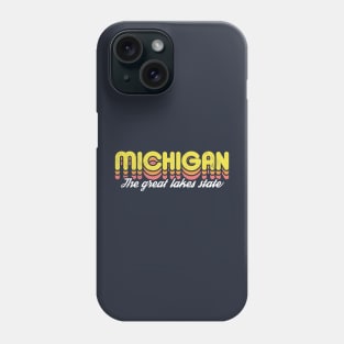 Retro Michigan the Great Lakes State Phone Case