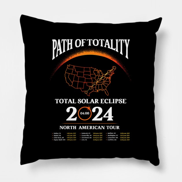 Solar Eclipse Path Of Totality Solar Eclipse April 8 2024 Pillow by klei-nhanss