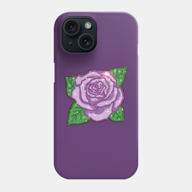 Purple Sequin Rose Phone Case by Annelie