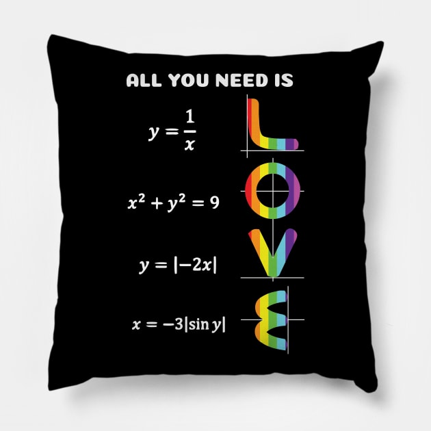 All you need is LOVE LGBT Math Pillow by Geektopia