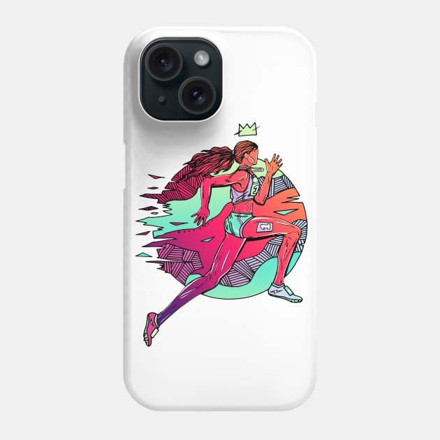 Blue Red Blend No 1 Track and Field Runner Phone Case by kenallouis