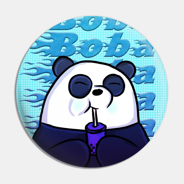 Retro Boba Panda Pin by RoserinArt