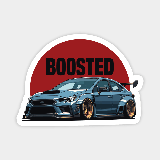 Subaru WRX STI Car Art - Impreza Boosted Widebody Modified JDM Car Magnet by JDM-Rey