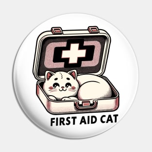 First Aid Cat Pun Nurse Doctor Healthcare Novelty Funny Cat Pin