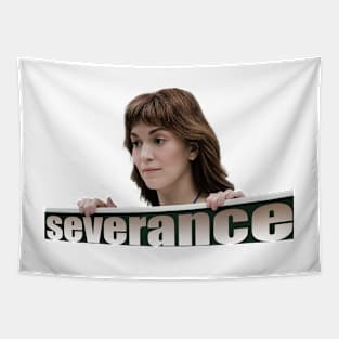 Severance series Britt Lower as Helly fan works let me out graphic design by ironpalette Tapestry