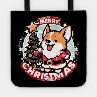 Retro Christmas Corgi Gifts For Dog Lovers Tote