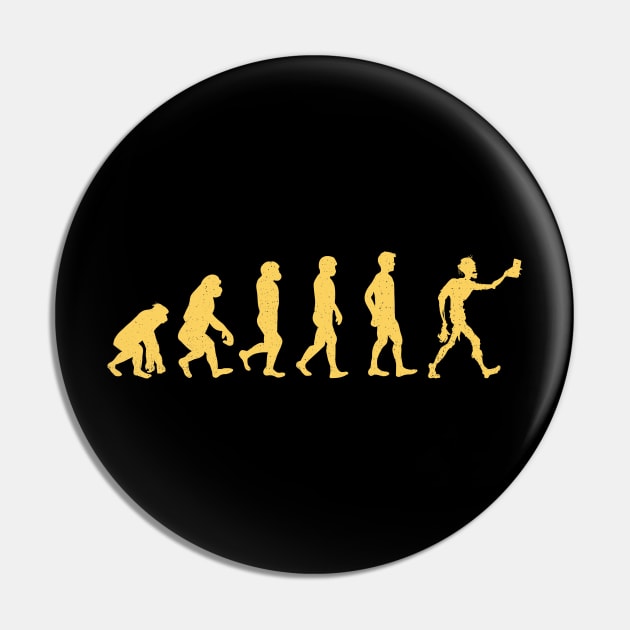 Evolution Funny Parody Design Ape To Zombie With Smart Phone Pin by UNDERGROUNDROOTS