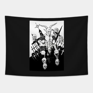 Baphomet BW Tapestry