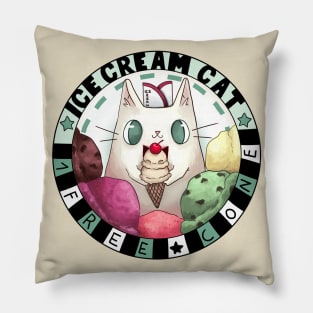 Icecream Cat - 1 Free Cone Pillow