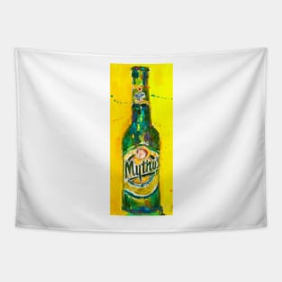 Mythos Brewery Beer Art Print from Original Beer Art Watercolor - Greece - Carlsberg - Man Cave Tapestry