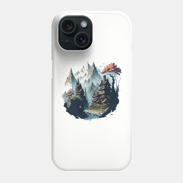 fine  mountains  classic painting. Phone Case by HTA DESIGNS