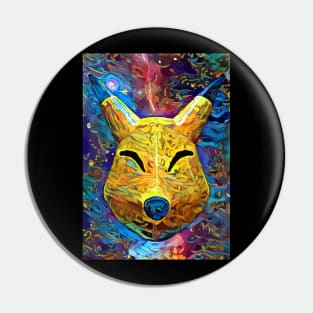 Yellow Fox Mask Pin