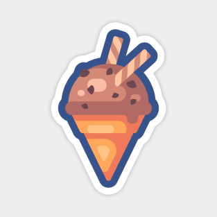 Chocolate Ice Cream Cone Magnet