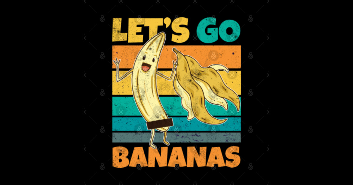 Vintage Lets Bananas Funny Stripped Banana Banana Lover Magnet